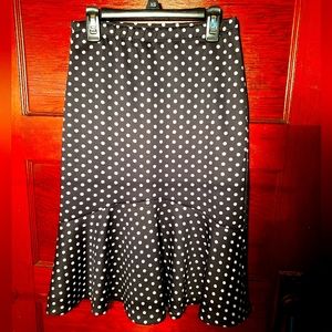 Forever 21 Polka-dot Pencil Skirt With Flare On Bottom Small